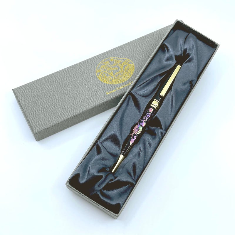 Nacreh Inlay Mother of Pearl Design Handmade Ballpoint Pen Retractable Executive Gift Deluxe Rollerball Point Black Ink (Arabesque) - Image 5